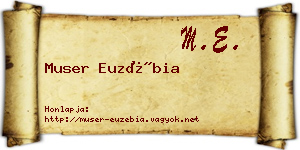 Muser Euzébia névjegykártya
